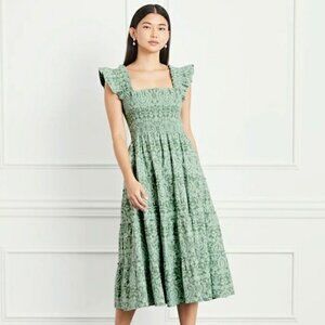 Hill House Home The Ellie Nap Dress - Green Jacquard